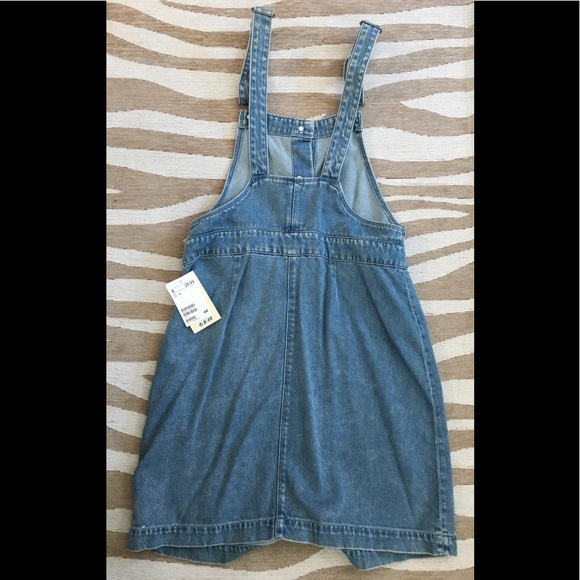 H&M denim button up overall dress NWT size 8 - Picture 3 of 6